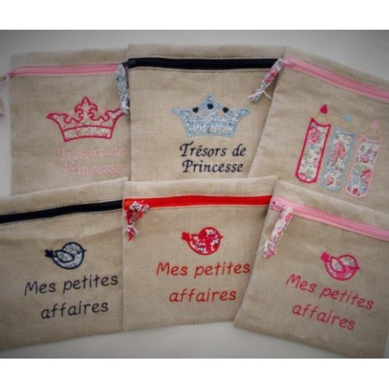 Trousse plate en lin