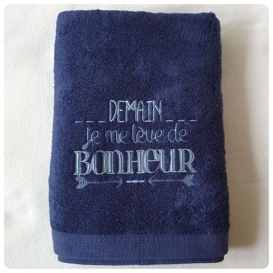 Drap de bain brodé