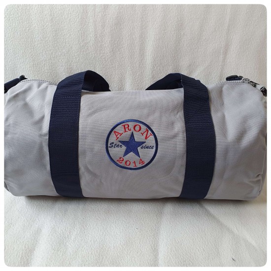 Sac polochon gris et marine...