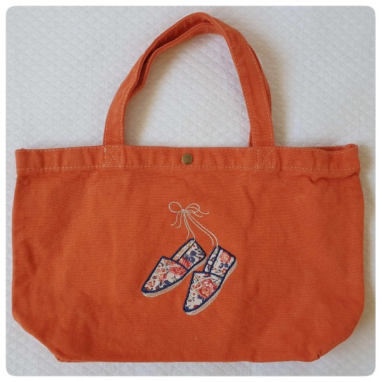 Grand sac orange motif en...