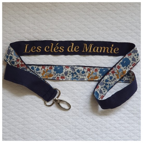 Porte clé brodé personnalisé liberty