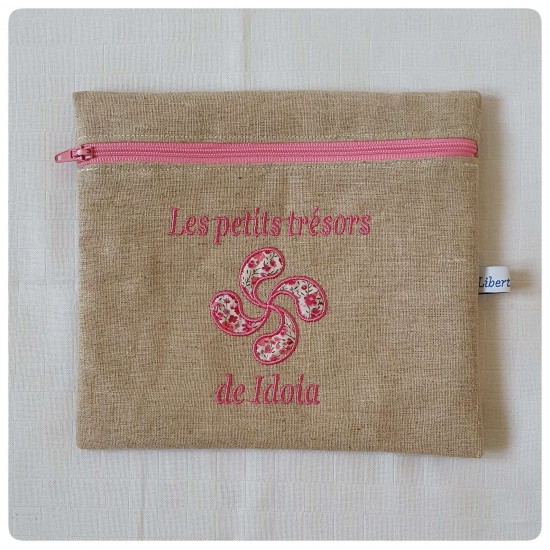 Trousse plate en lin