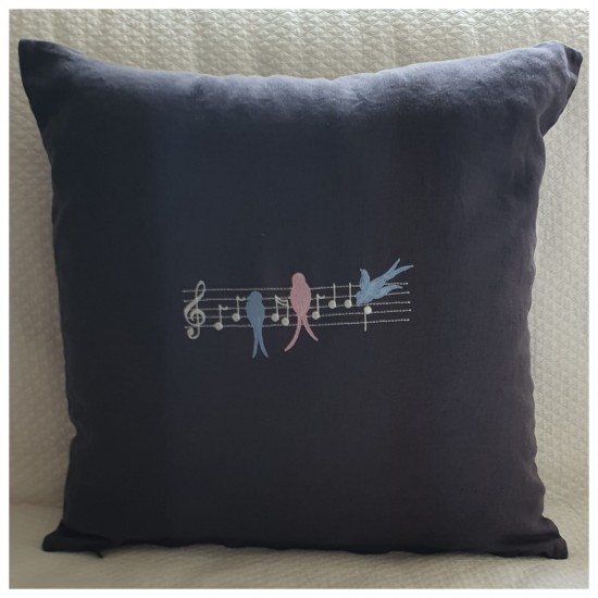 Coussin carré 50cmx50cm brodé