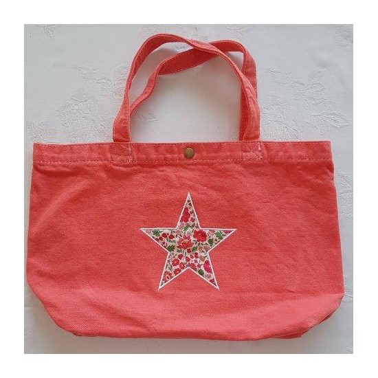 Grand sac corail motif en...